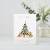 Carte de vacances moderne Sketchy Christmas Tree C (Debout devant)
