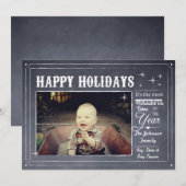 Carte de vacances moderne sur tableau noir (Devant / Derrière)