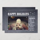 Carte de vacances moderne tableau noir (Devant / Derrière)