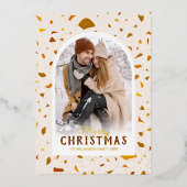Carte de vacances moderne Terrazzo Christmas Photo (Recto)