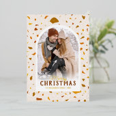 Carte de vacances moderne Terrazzo Christmas Photo (Debout devant)