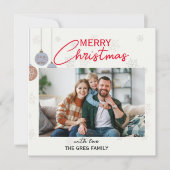 Carte de vacances moderne une photo de Noël (Devant)
