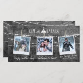 Carte de vacances Monochrome Challah La La La 3 Ph (Devant / Derrière)