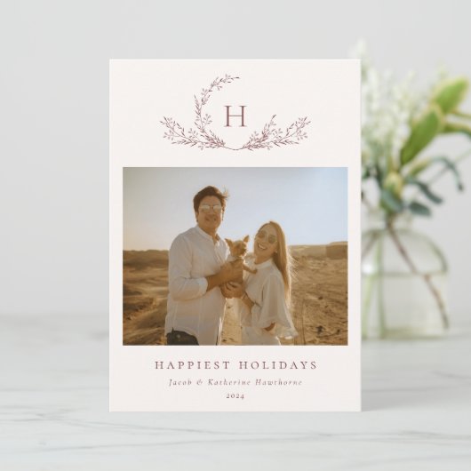 Carte de vacances Monogramme (Debout devant)