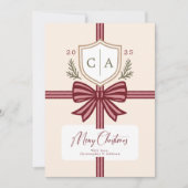 Carte de vacances monogramme pour couples rustique (Devant)