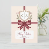Carte de vacances monogramme pour couples rustique (Debout devant)