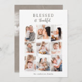 Carte de vacances multi-photo bienheureuse et fièr (Devant / Derrière)
