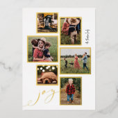 Carte de vacances multi-photo Gold Frame Joy Scrip (Recto)