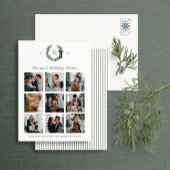 Carte de vacances multi-photo Monogramme de couron