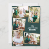 Carte de vacances multi-photo or moderne (Devant)