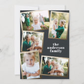 Carte de vacances multi-photo or moderne (Devant)