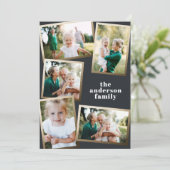 Carte de vacances multi-photo or moderne (Debout devant)