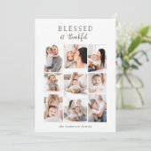 Carte de vacances multi-photos Blessed & Thankful (Debout devant)