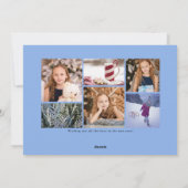 Carte de vacances multi-photos Bleu Hiver Classiqu (Dos)