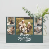 Carte de vacances multi-photos moderne (Debout devant)