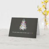 Carte de vacances Neon White Christmas Tree (Fleur jaune)