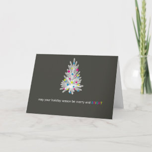 Carte de vacances Neon White Christmas Tree