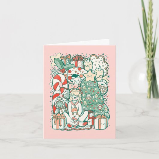 Carte de vacances/Noël à effets d'impression vinta (Devant)