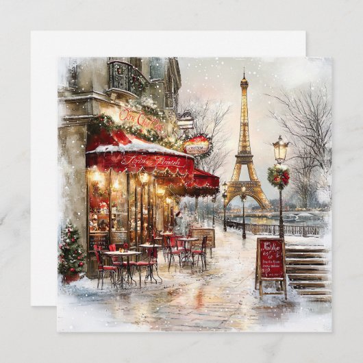 Carte de vacances Noël à Paris (Devant / Derrière)