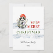 Carte de vacances Noël amusante Raccoonc (Devant)