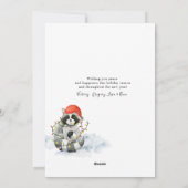 Carte de vacances Noël amusante Raccoonc (Dos)