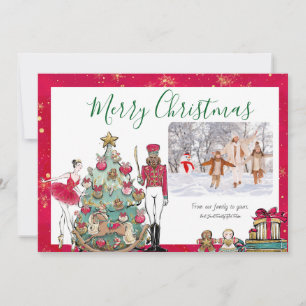 Carte de vacances Noël ballet Casse-Noisette à pla