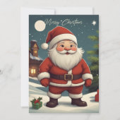 Carte de vacances Noël Cute Retro Nwarf Père Noël (Devant)