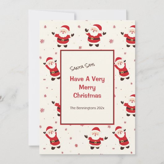 Carte de vacances Noël Cute Retro Père Noël (Devant)