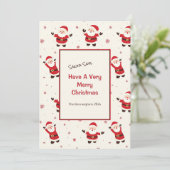 Carte de vacances Noël Cute Retro Père Noël (Debout devant)