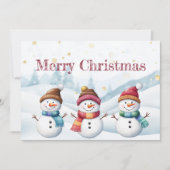 Carte de vacances Noël de Noël de Snowman (Devant)
