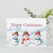 Carte de vacances Noël de Noël de Snowman (Debout devant)