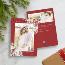 Carte de vacances Noël Elegant Photo Collage