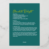 Carte de vacances Noël Green Holiday Baking Fly (Verso)