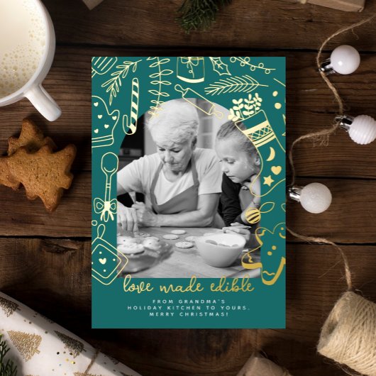 Carte de vacances Noël Green Holiday Baking Fly