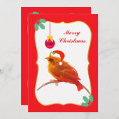 Carte de vacances Noël Little Bird Flat (Devant / Derrière)