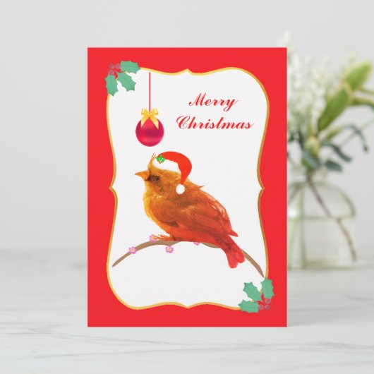 Carte de vacances Noël Little Bird Flat (Debout devant)