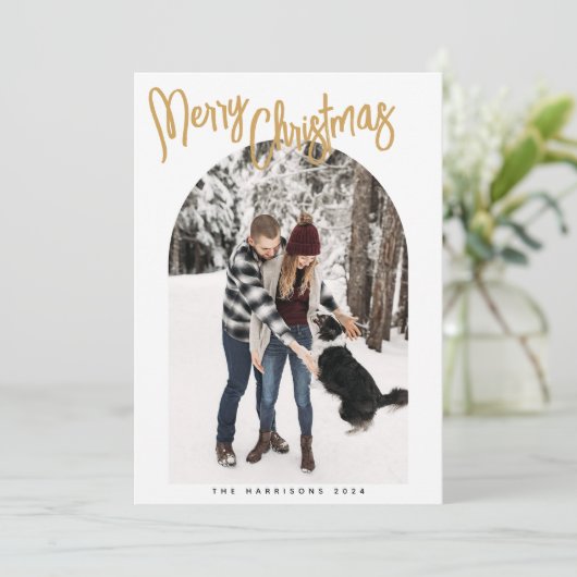 Carte de vacances Noël moderne (Debout devant)