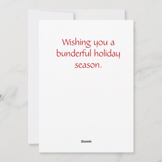 Carte de vacances Noël Père Noël Bunny Flat (Dos)