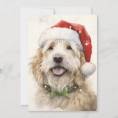 Carte de vacances Noël Père Noël Dog Flat (Devant)
