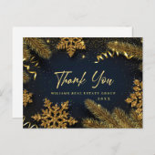 Carte de vacances Noël Pine Corporate Merci (Devant / Derrière)