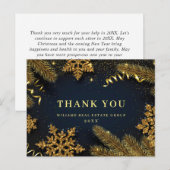 Carte de vacances Noël Pine Corporate Merci (Devant / Derrière)