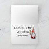 Carte de vacances Noël pliée avec Gnomes (Intérieur)