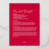 Carte de vacances Noël Red Baking Fly (Verso)