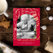 Carte de vacances Noël Red Baking Fly