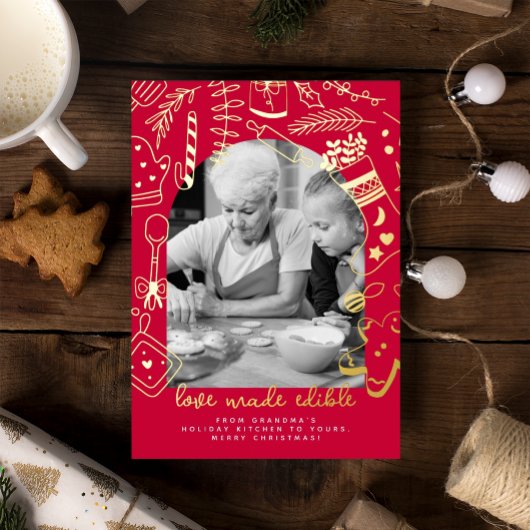 Carte de vacances Noël Red Baking Fly