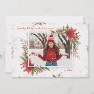 Carte de vacances Noël rouge photo horizontale