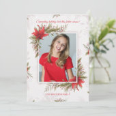 Carte de vacances Noël rouge photo Vertical (Debout devant)