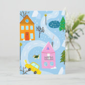 Carte de vacances Noël simple neige hiver (Debout devant)