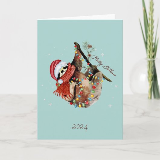Carte de vacances Noël Sloth (Devant)