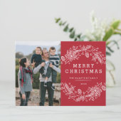 Carte de vacances Noël Wreath - Berry (Debout devant)